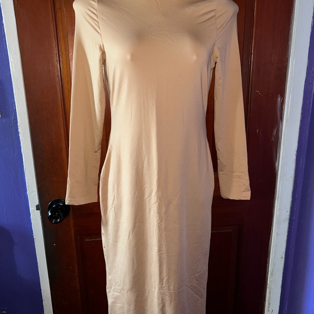 GOBLES Women's Sexy Turtleneck Long Sleeve Elegant Long Dress